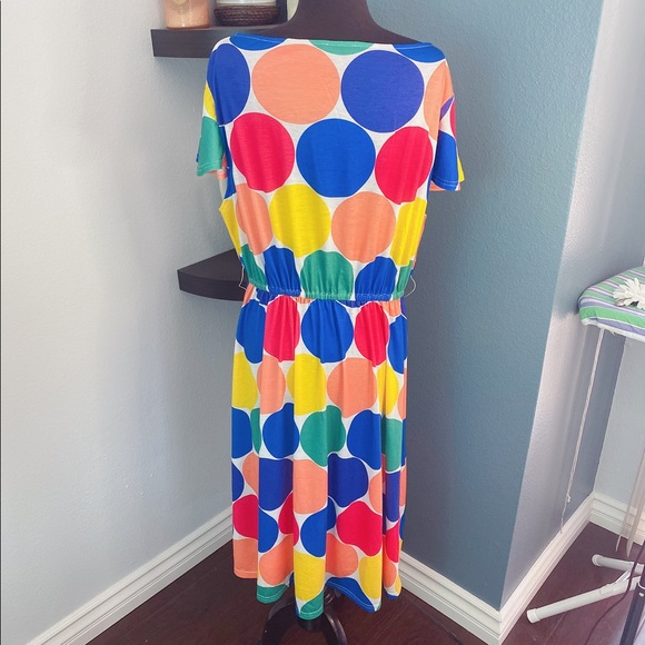 38. SHEIN Multicolored “Twister” Polka Dot Dress XL - Picture 4 of 5